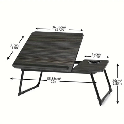 Table Pliante Réglable Multifonction – Bureau Portable Ergonomique avec Porte-Gobelet (TK)