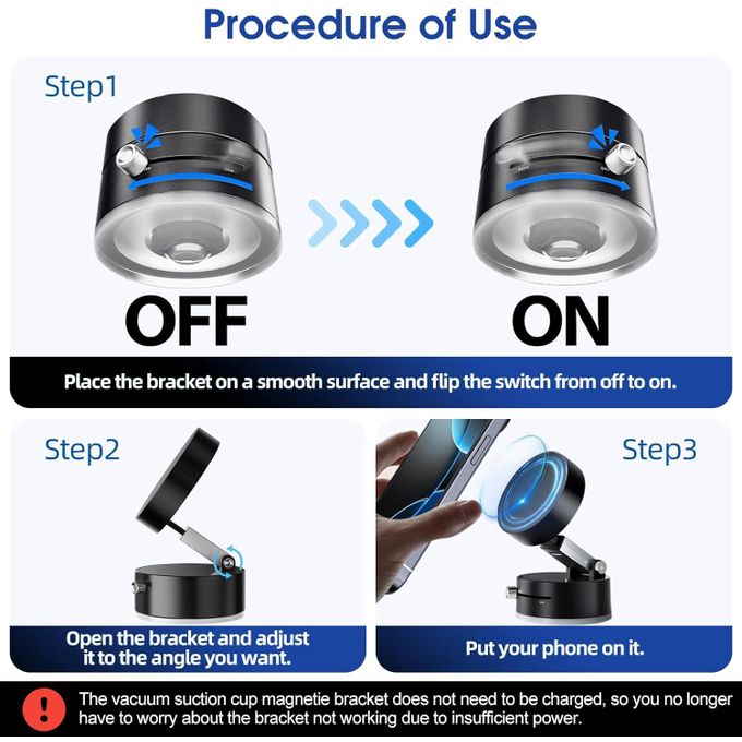 Support de Téléphone Magnétique à Ventouse – Fixation Ultra Puissante
