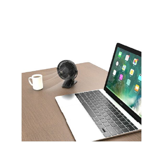 Mini ventilateur USB avec clip – Rechargeable &amp; rotatif 360°