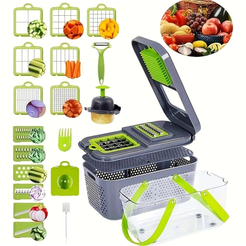 Ensemble Coupe‑Légumes 22 en 1 – Gain de Temps en Cuisine -TK