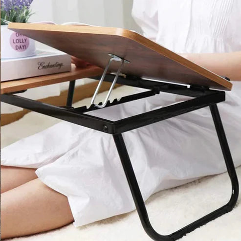 Table Pliante Réglable Multifonction – Bureau Portable Ergonomique avec Porte-Gobelet (TK)