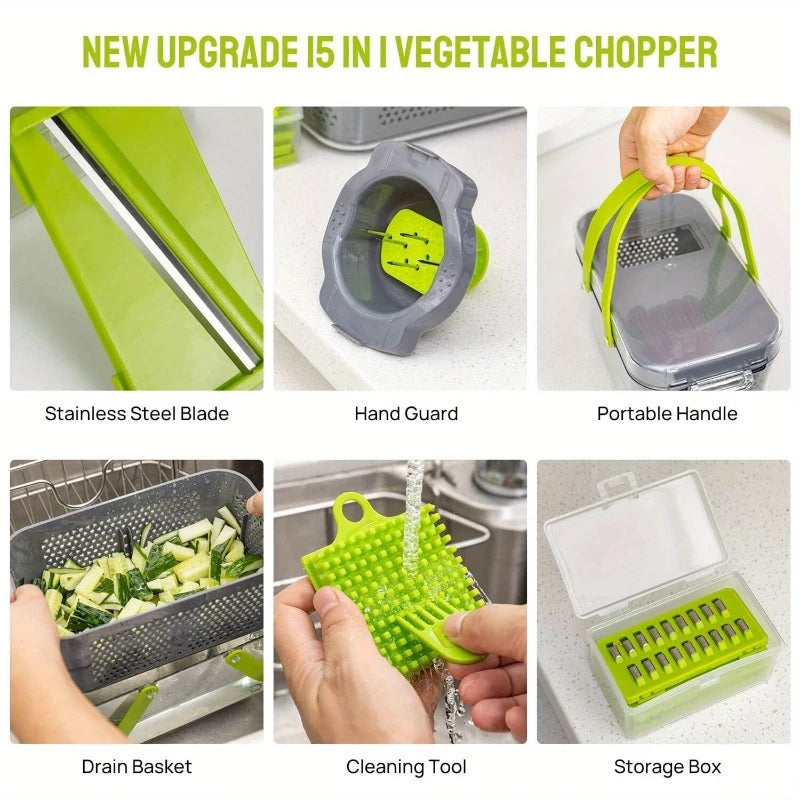 Ensemble Coupe‑Légumes 22 en 1 – Gain de Temps en Cuisine