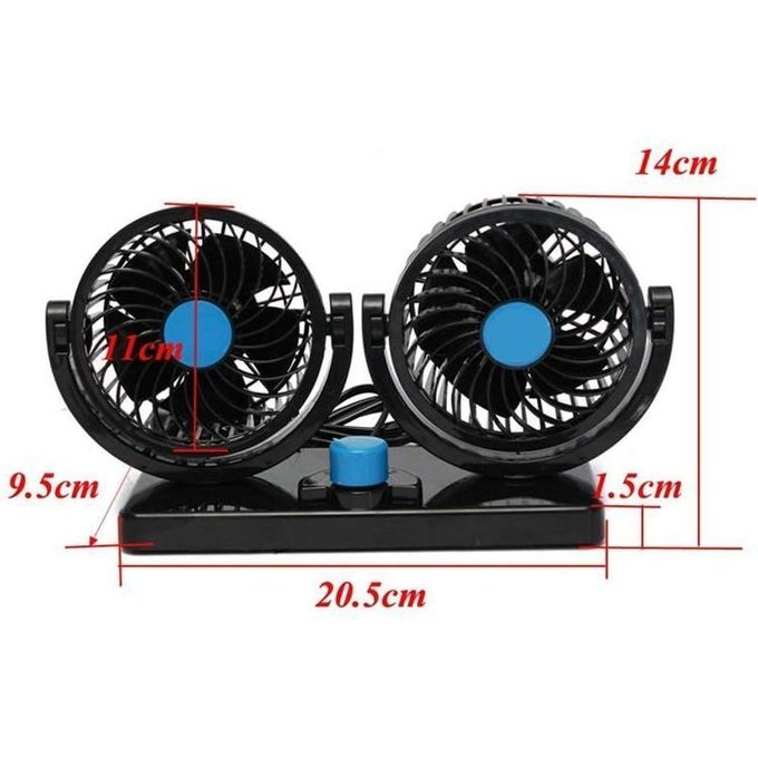 Double ventilateur pour voiture – Refroidissement puissant et orientable