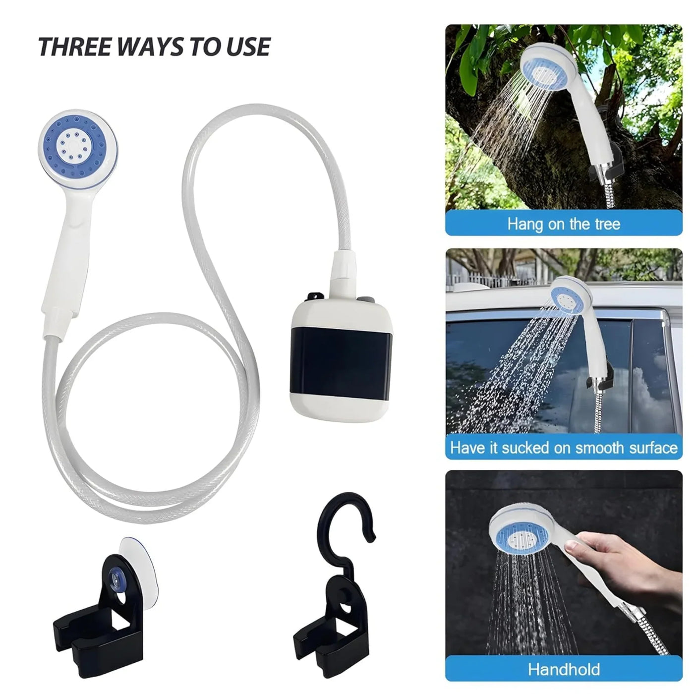 Douche Portable Rechargeable – Parfaite pour le Camping &amp; l’Extérieur (TK)