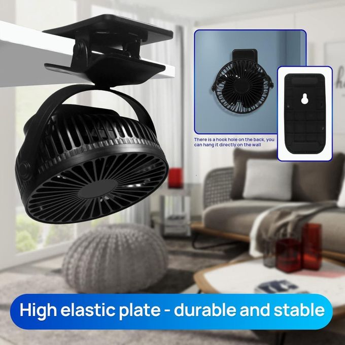 Mini ventilateur USB avec clip – Rechargeable &amp; rotatif 360°