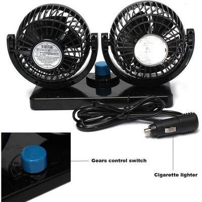 Double ventilateur pour voiture – Refroidissement puissant et orientable