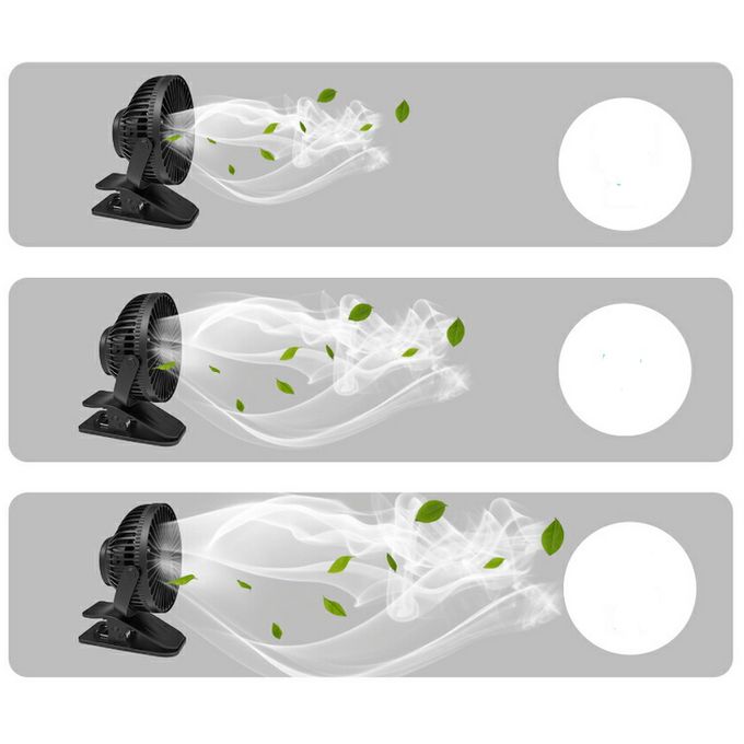 Mini ventilateur USB avec clip – Rechargeable &amp; rotatif 360°