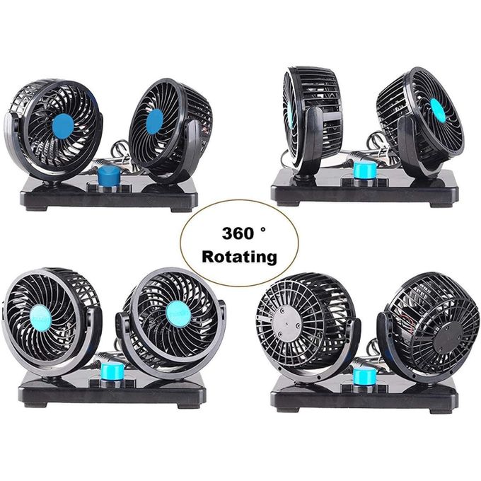 Double ventilateur pour voiture – Refroidissement puissant et orientable