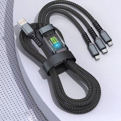 Câble de charge intelligent 3-en-1 – 100 W avec écran LED