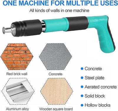 Kit de fixation murale – Pistolet manuel + accessoires (120 clous)