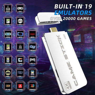 Console Rétro HDMI 4K avec 20 000+ Jeux & 2 Manettes Sans Fil