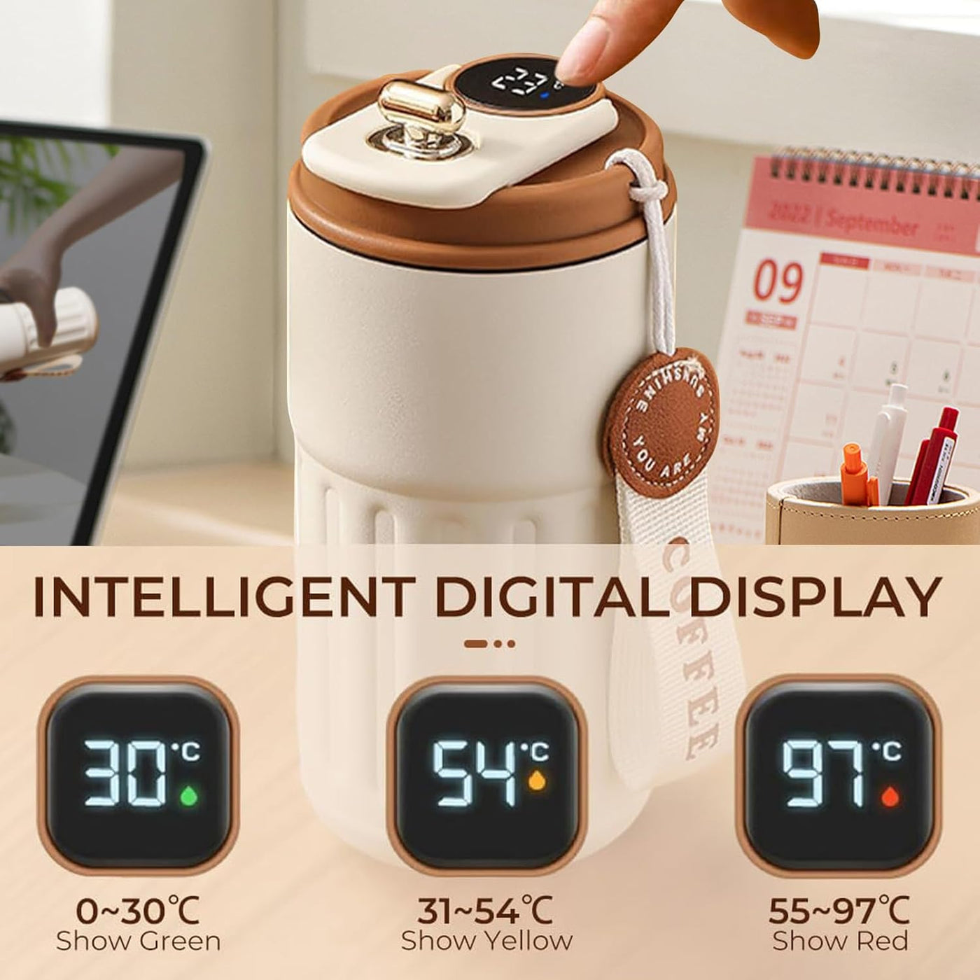 Tasse à Café Intelligente 400 ml – Acier Inoxydable