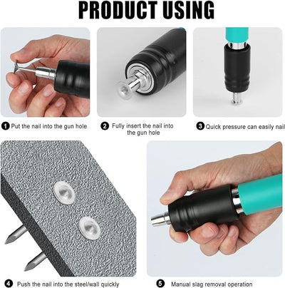 Kit de fixation murale – Pistolet manuel + accessoires (120 clous)