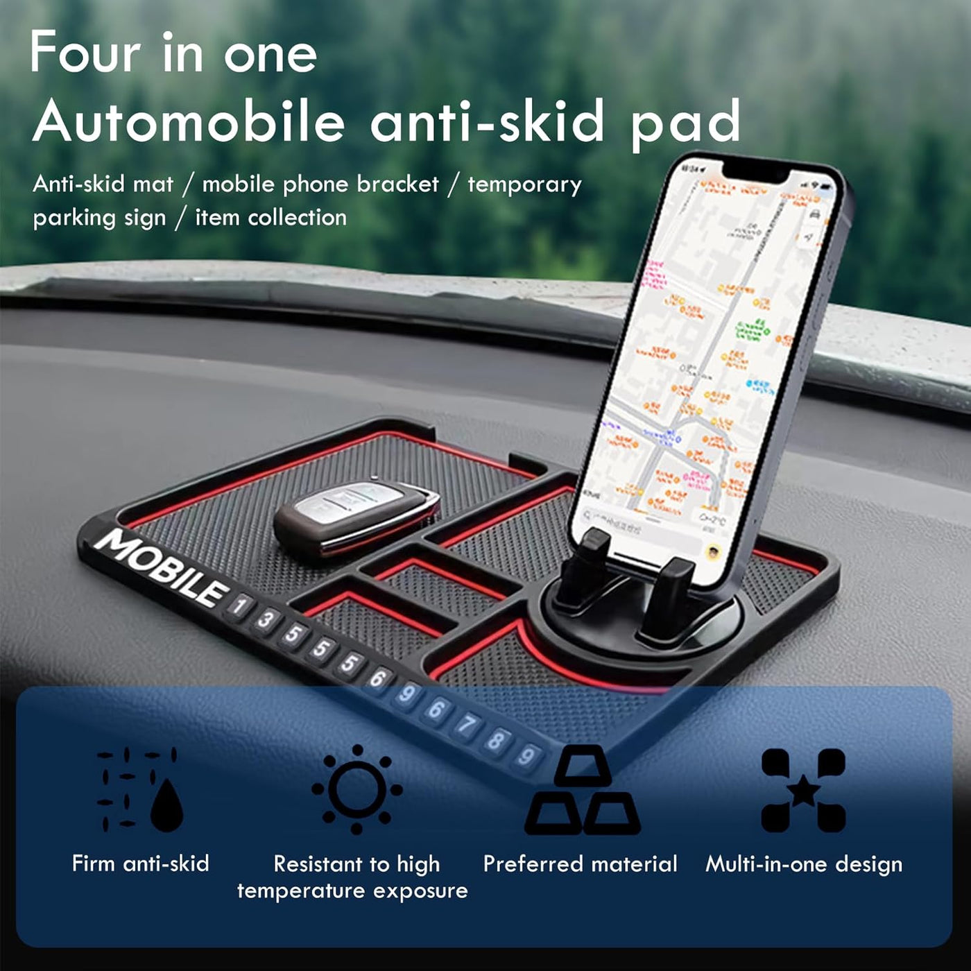 Tapis antidérapant multi-usages en silicone – Adhérence puissante et repositionnable