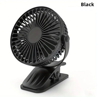 Mini ventilateur USB avec clip – Rechargeable &amp; rotatif 360°