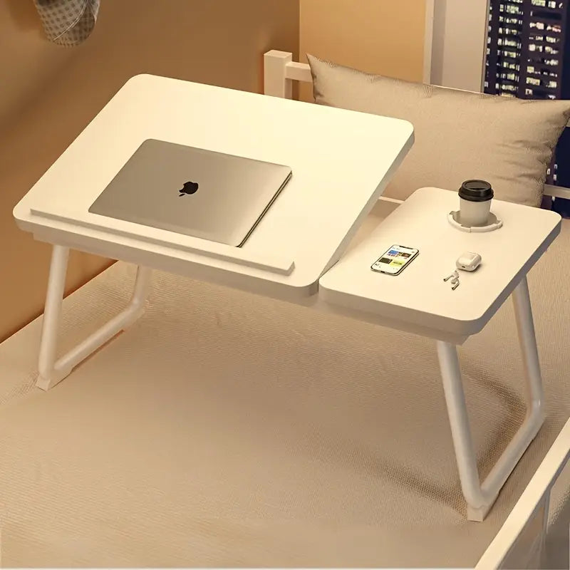 Table Pliante Réglable Multifonction – Bureau Portable Ergonomique avec Porte-Gobelet (TK)