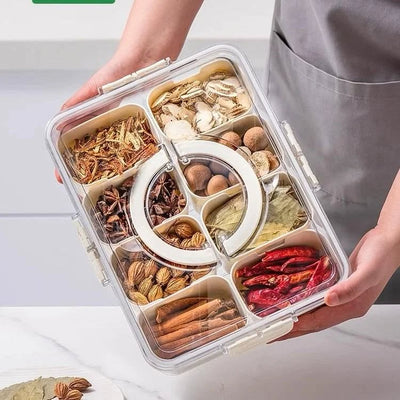 Organisateur de réfrigérateur – 8 Pots avec Couvercle et Poignée
