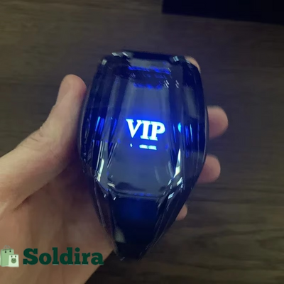 Pommeau de Levier de Vitesse LED en Cristal – Universel, Transparent, avec Éclairage Progressif et Chargeur USB