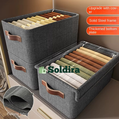 Boîte de Rangement Pliable avec Cadre en Acier – Organisateur de Garde-Robe
