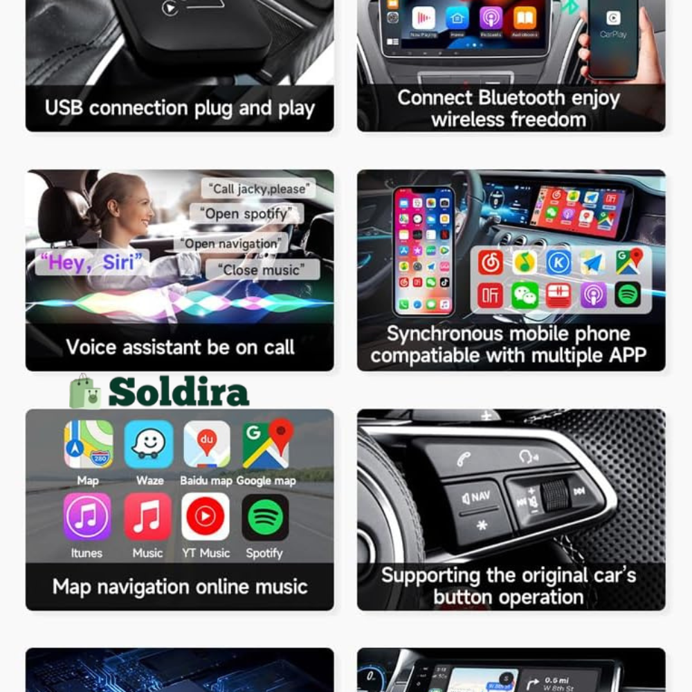 Adaptateur Sans Fil 2-en-1 CarPlay & Android Auto – Transformez votre connexion filaire en expérience sans fil