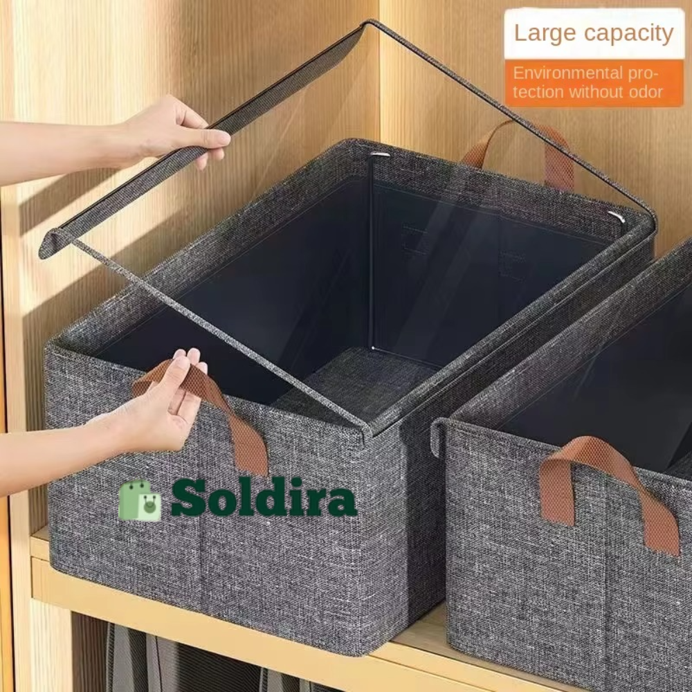 Boîte de Rangement Pliable avec Cadre en Acier – Organisateur de Garde-Robe