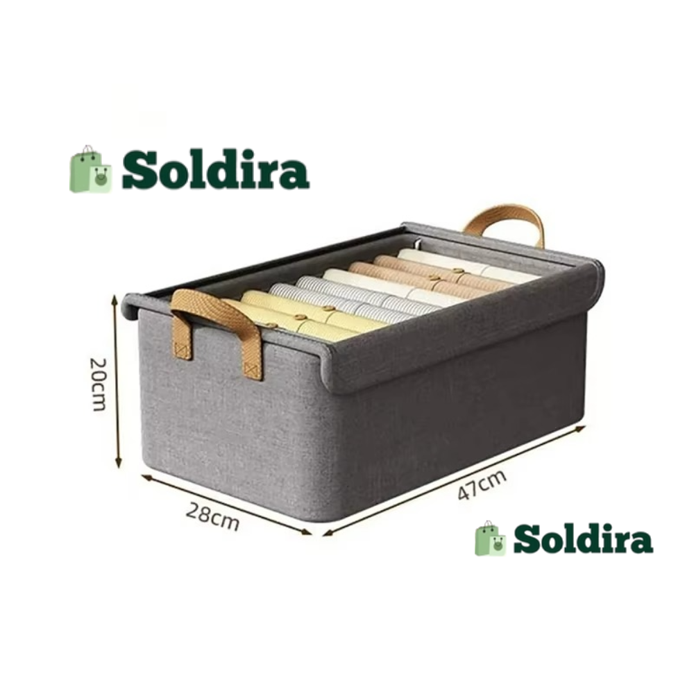 Boîte de Rangement Pliable avec Cadre en Acier – Organisateur de Garde-Robe
