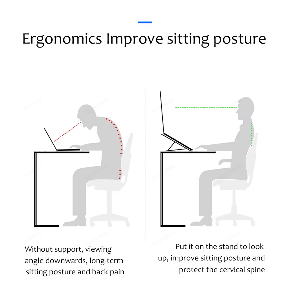 Support Pliable Réglable pour Ordinateur Portable – Refroidissement & Ergonomie