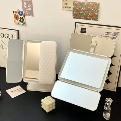 Miroir de Maquillage LED Tri-Volet – Grossissement Haute Précision