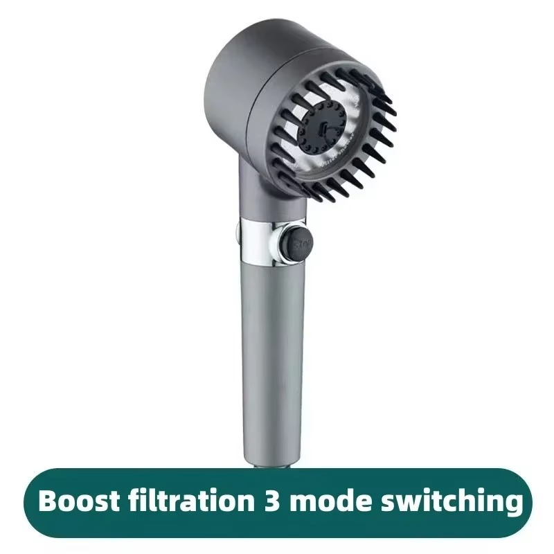 Pommeau de Douche à Filtre Haute Pression – 3 Modes avec Brosse de Massage