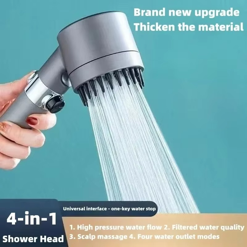 Pommeau de Douche à Filtre Haute Pression – 3 Modes avec Brosse de Massage TK