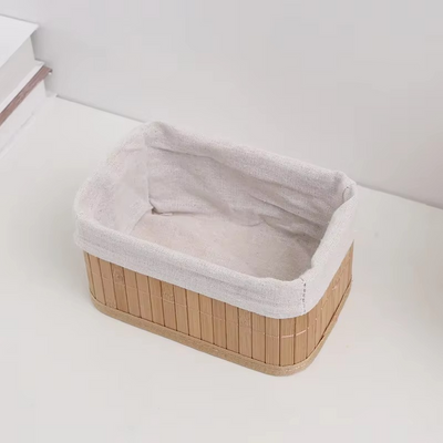 Lot de 3 Paniers de Rangement en Bambou Naturel