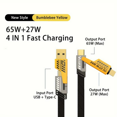 Câble Multi-USB 4-en-1 avec Porte-Clés – Charge Rapide PD 65W
