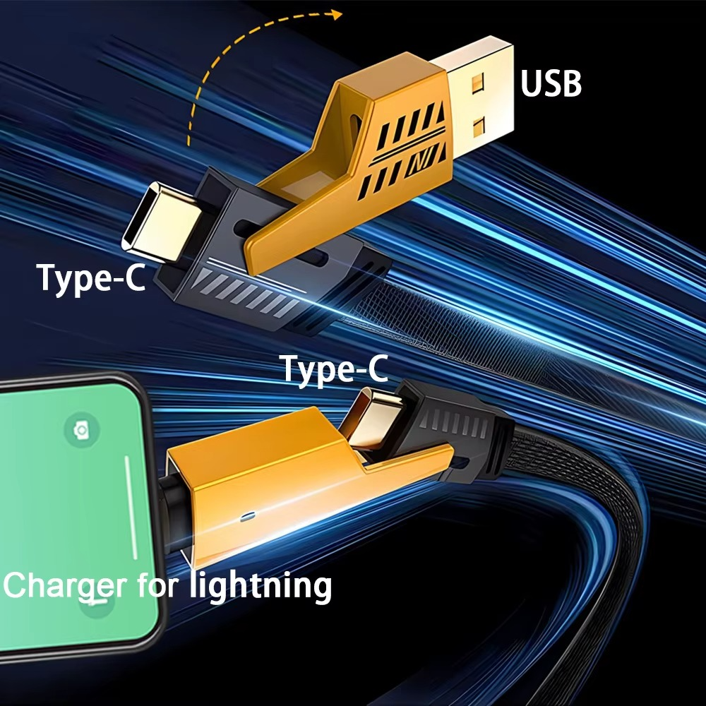 Câble Multi-USB 4-en-1 avec Porte-Clés – Charge Rapide PD 65W