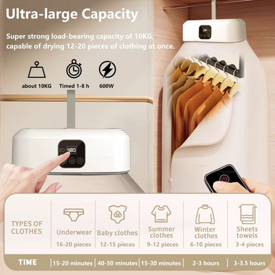 Sèche-linge pliable intelligent avec télécommande et fonction UV