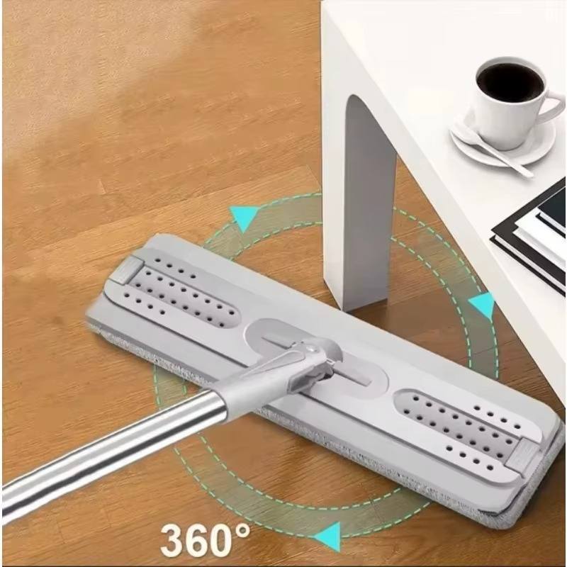 Vadrouille Plate Rotative 360° avec Seau Auto-Essoreur – 6 Tampons Microfibre GA