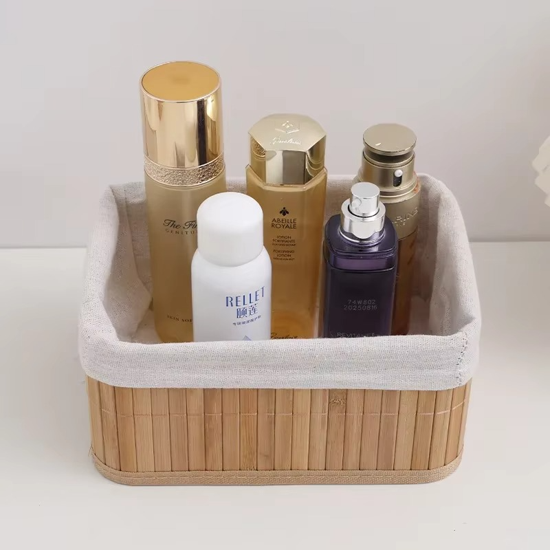 Lot de 3 Paniers de Rangement en Bambou Naturel