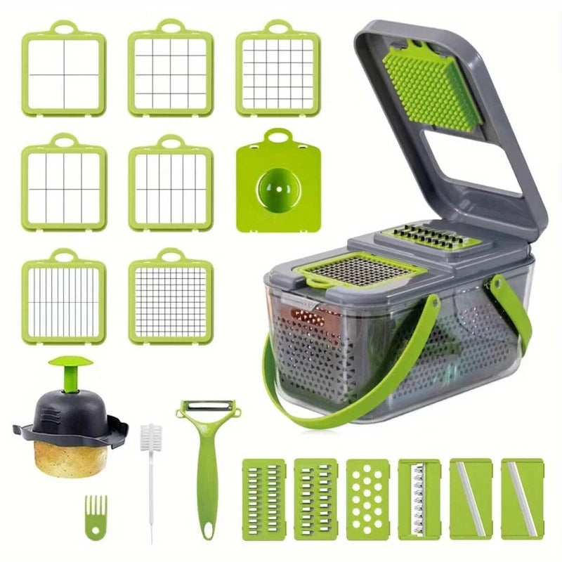 Ensemble Coupe‑Légumes 22 en 1 – Gain de Temps en Cuisine