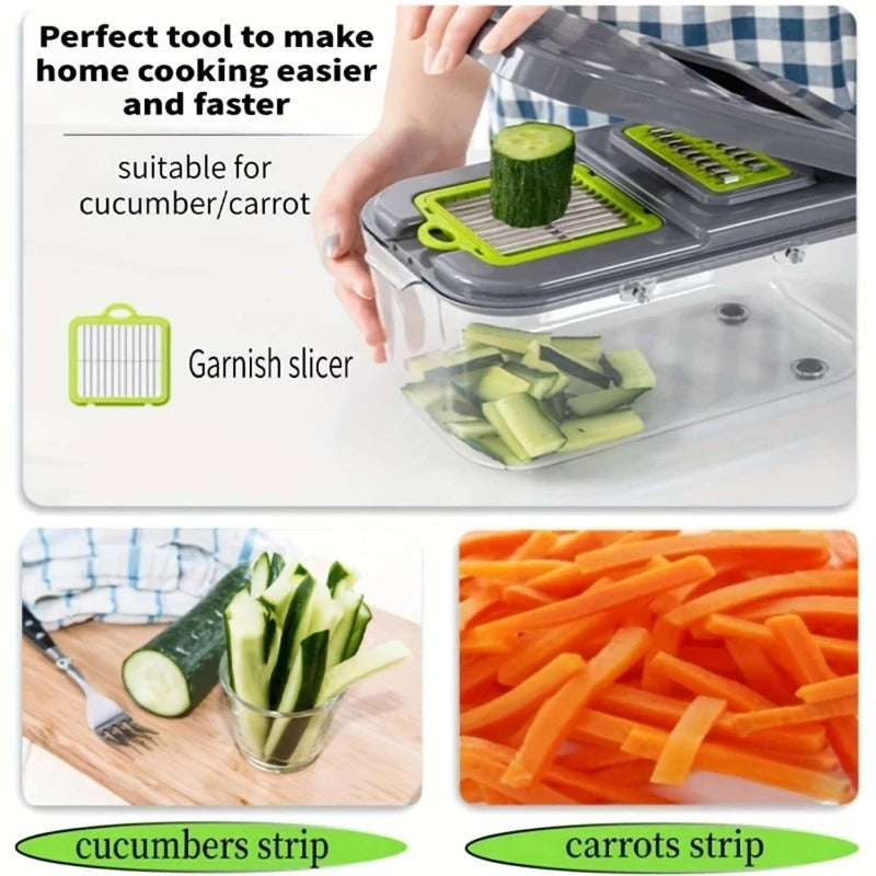Ensemble Coupe‑Légumes 22 en 1 – Gain de Temps en Cuisine