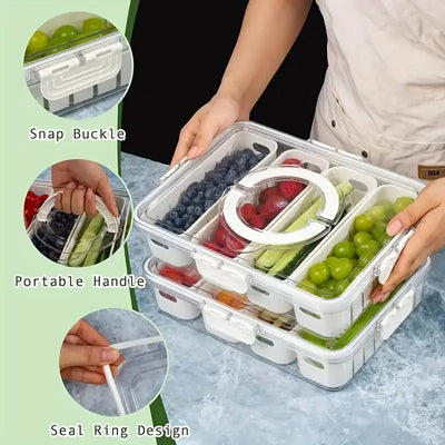 Boîte de rangement compartimentée pour réfrigérateur – Organisation optimale &amp; fraîcheur prolongée