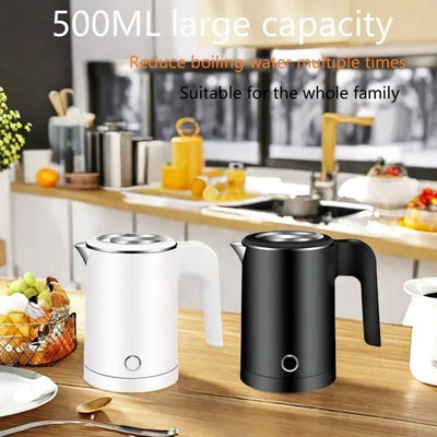 Bouilloire Électrique Portable – Acier Inox 304 | 500 ml | Chauffage Rapide 600W