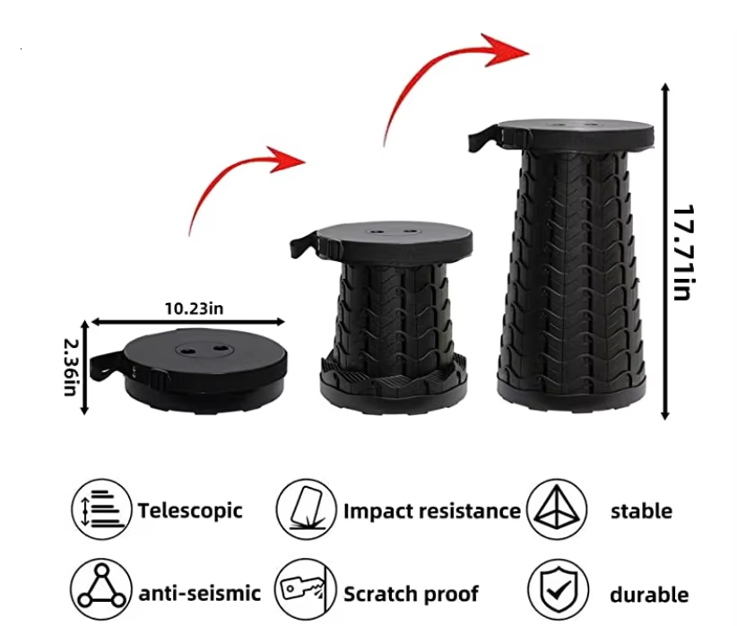 Tabouret télescopique pliable – camping &amp; pêche
