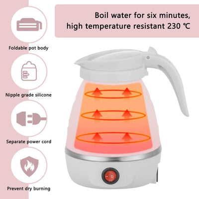 Bouilloire Électrique Pliable – Portable &amp; Compacte | 600W – 600ml
