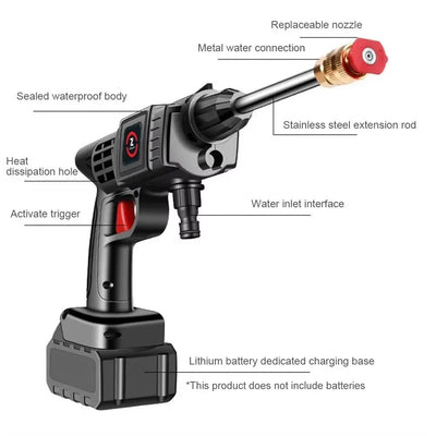 Pistolet de Lavage Haute Pression 48 V – Portable &amp; Sans Fil