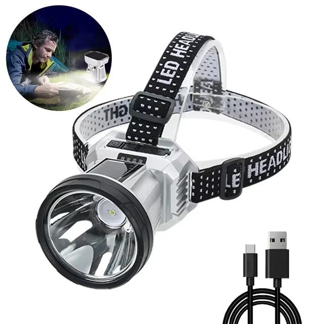 Phare LED Rechargeable à Induction &amp; Solaire – Ultra Puissant et Étanche