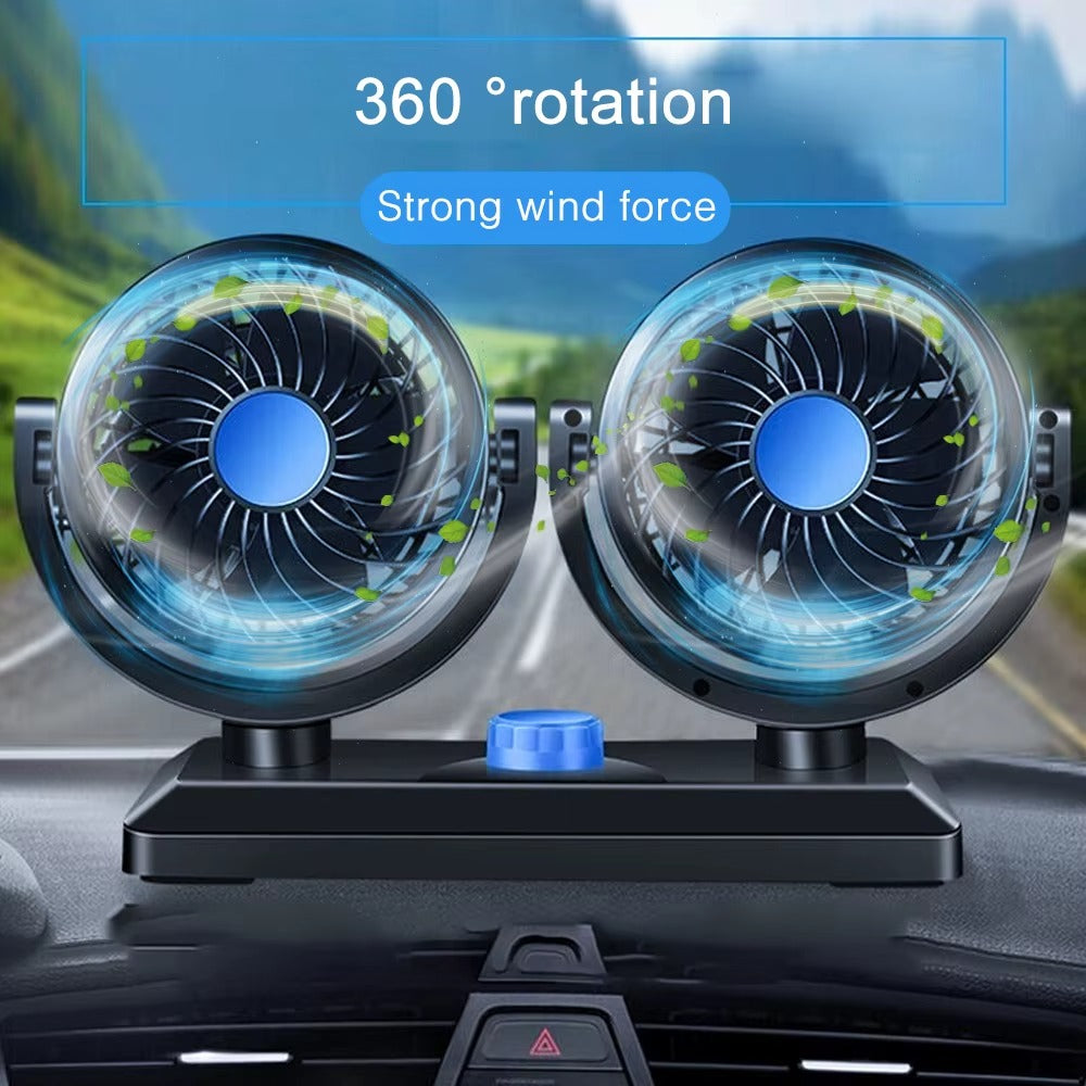 Double ventilateur pour voiture – Refroidissement puissant et orientable