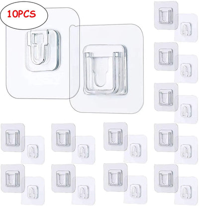 Lot de 10 Crochets Muraux Adhésifs Double Face – Fixation Puissante et Invisible