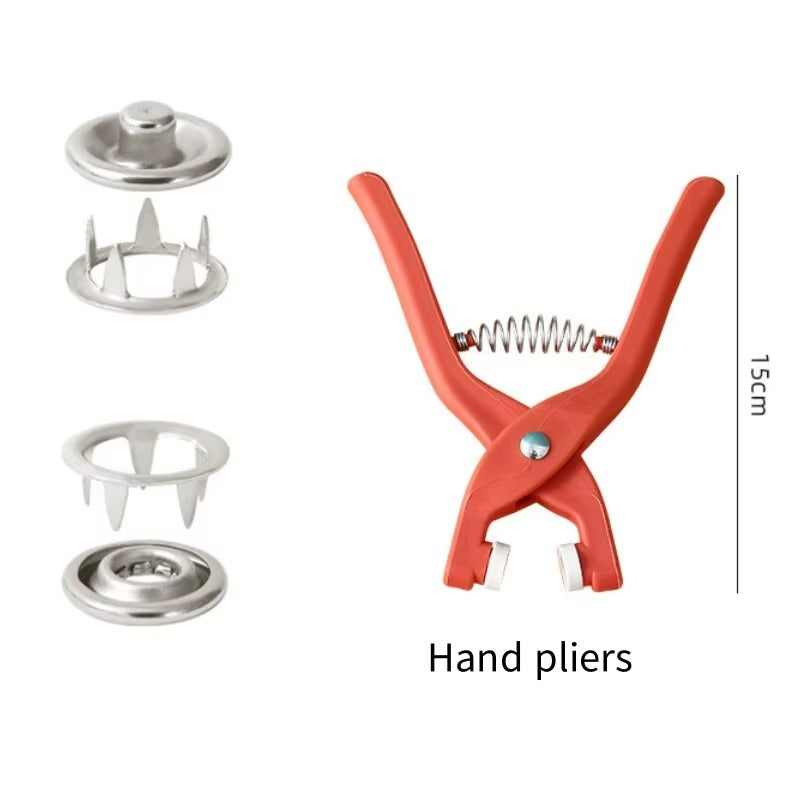 Kit de 200 boutons‑pression métalliques + pince de pose TK
