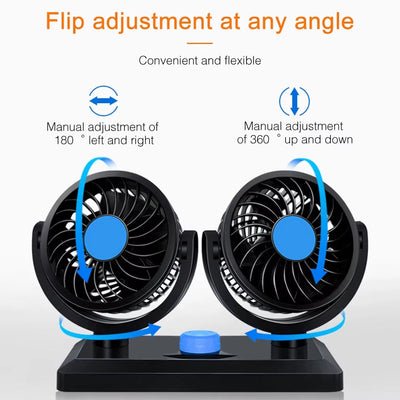 Double ventilateur pour voiture – Refroidissement puissant et orientable
