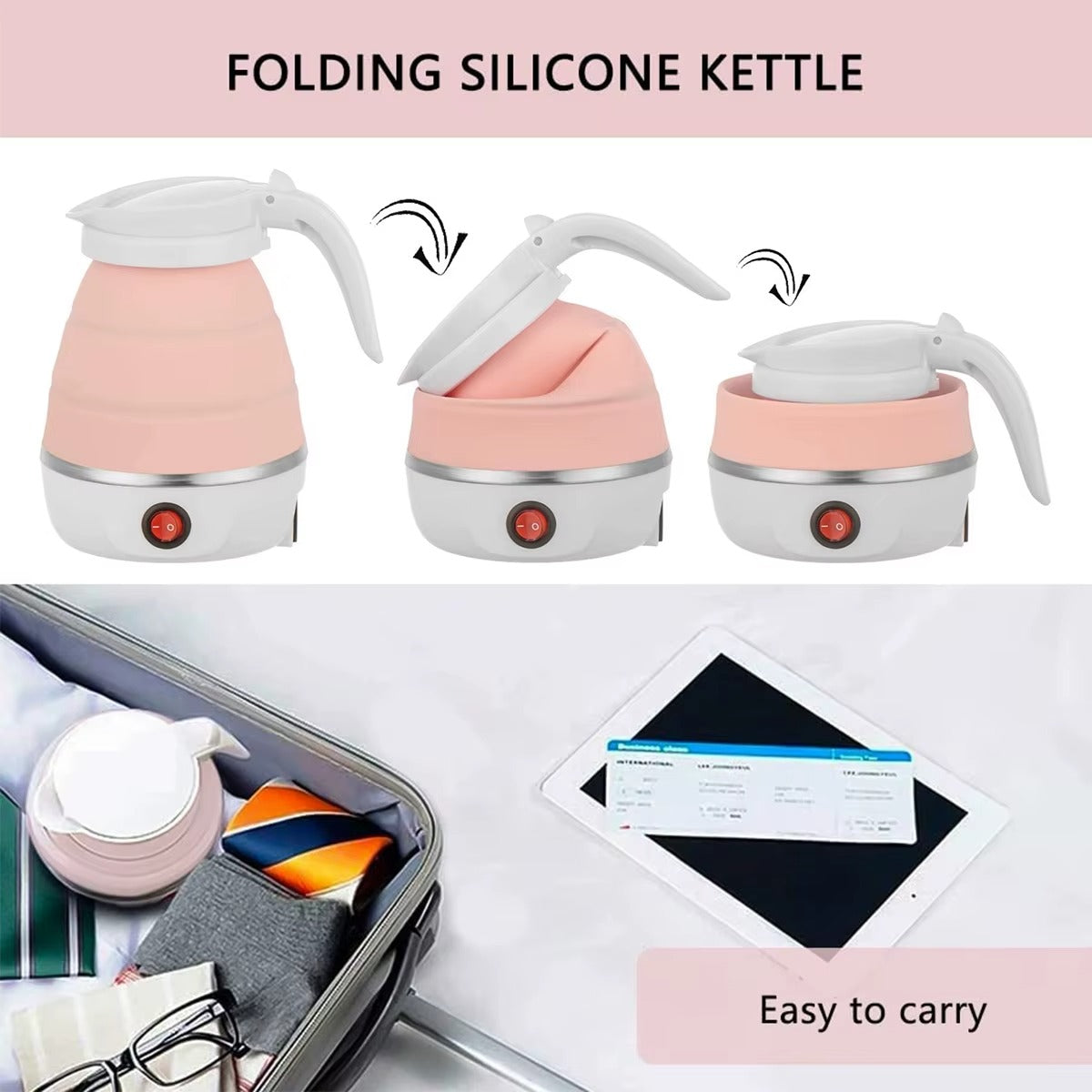 Bouilloire Électrique Pliable – Portable &amp; Compacte | 600W – 600ml