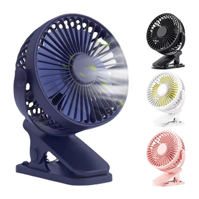Mini ventilateur USB avec clip – Rechargeable &amp; rotatif 360°